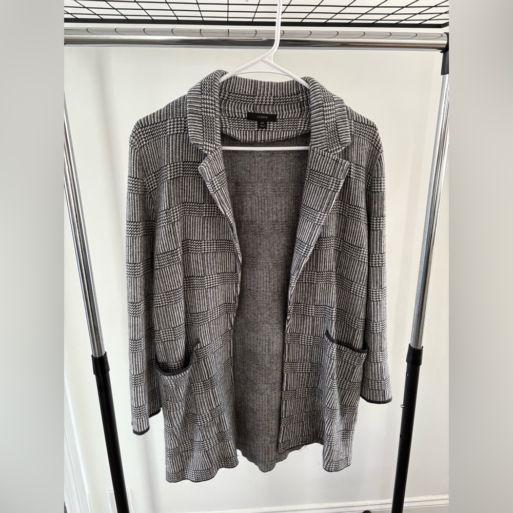 J. Crew Black and White Checkered Blazer